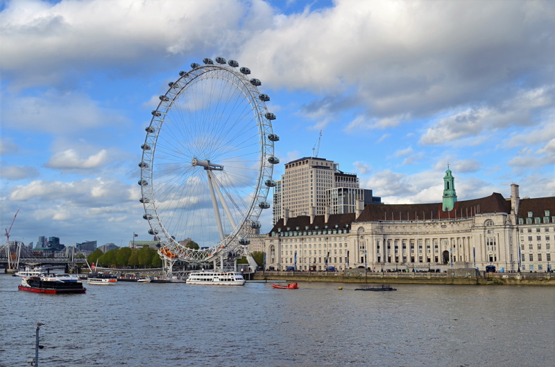 19 - The iconic London Eye Ferris wheel standing alongside the River Thames in London